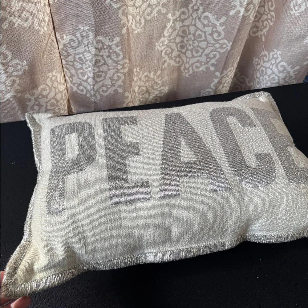 Silver Snowflake and Peace Holiday Pillow Set